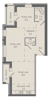 планировка квартиры 83 м2